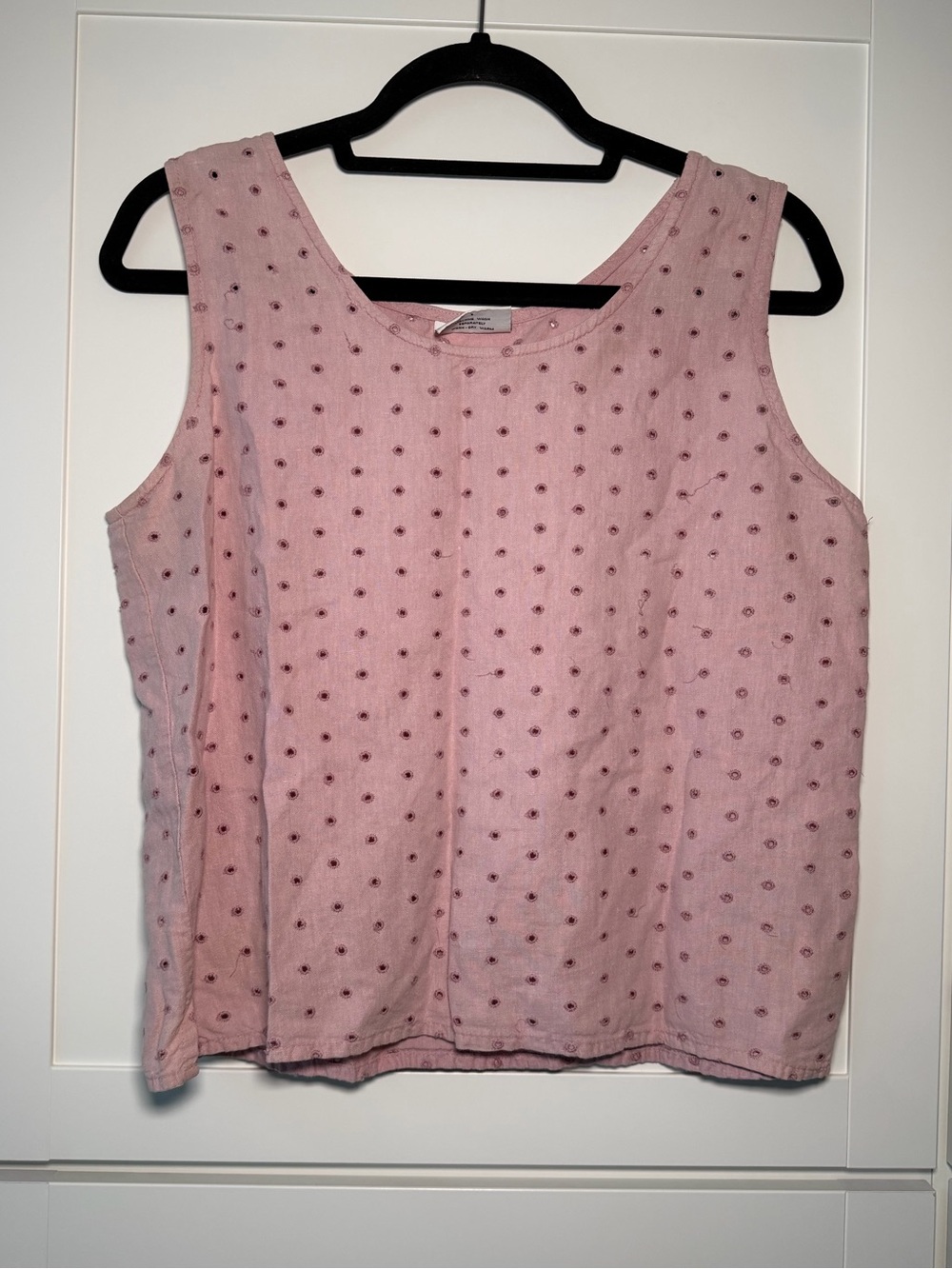 Cut Loose Vintage Y2K Eyelet Pink Tank Top Cottage Fairy Boho Chic Summer Pastel